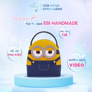 Balo Mini Handmade Tự Đan Hình Minions, Set Nguyên Liệu Balo Khâu Tay Cực Đáng Yêu Siêu Ngầu - EB03