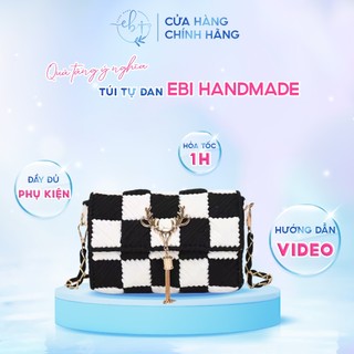 Túi Handmade Len Kẻ Caro Mác Hươu, Túi Tự Đan Thời Trang Thủ Công Làm Quà Tặng Bạn Gái Vô Cùng Ỹ Nghĩa - EB32