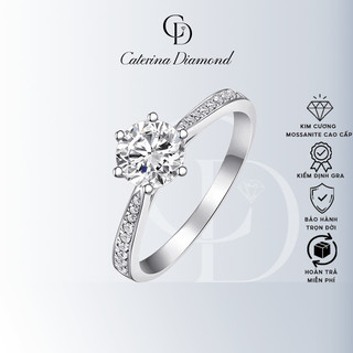 Nhẫn kim cương Moissanite 5 Ly Caterina Diamond women's S925 sterling silver genuine DR002 - Kiểm định GRA