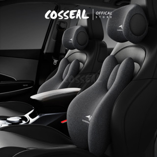 Combo Gối Tựa Đầu Và Tựa Lưng Ô Tô Cosseal Massage Chườm Nóng Gối Tựa Cao Su Non Giảm Đau Mỏi Cổ Vai Cột Sống
