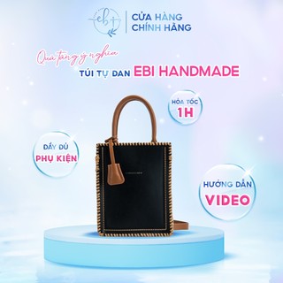 [Có Video HD] Túi Xách Handmade, Túi Tự Đan Da PU Kiểu Dáng Đứng Dài Thời Trang Đầy Đủ Set Phụ Kiện Đan Túi DIY - EB37