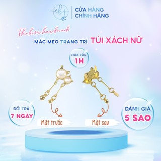 Mác Túi Hình Mèo Mạ Vàng, Phụ Kiện Charm Trang Trí Gắn Vào Túi Handmade DIY Dễ Thương - EB41