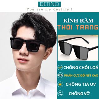 Kính râm thời trang nam nữ chống tia UV phân cực, mắt kính dâm đen đi biển gọng vuông cao cấp ngầu DETINO K24