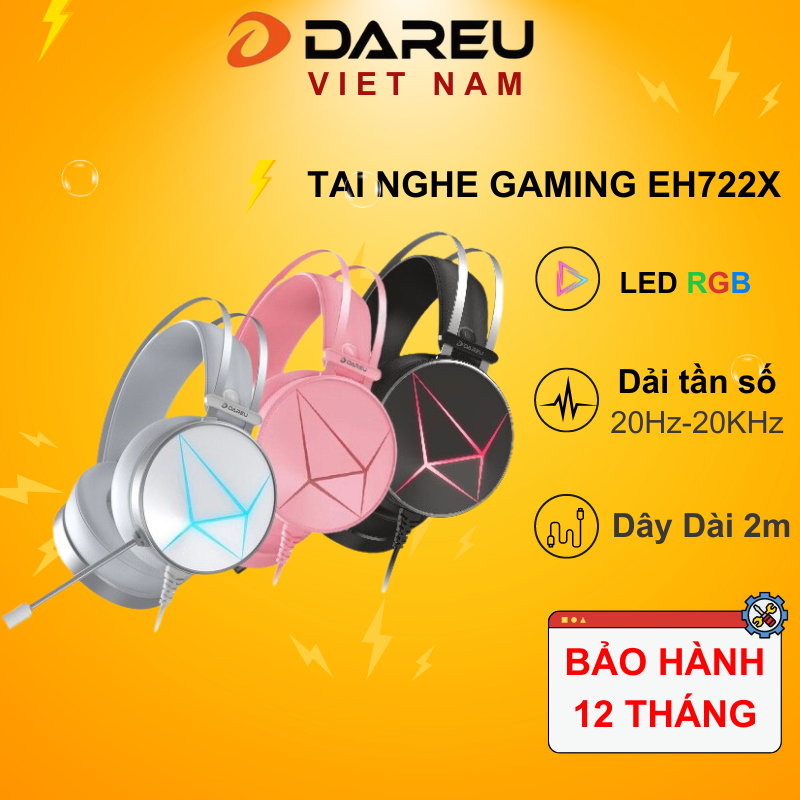 {Cao Cấp} Tai nghe DAREU EH722X - giả lập 7.1