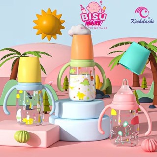 Bình Sữa cổ hẹp KICHI có quai cầm cho Bé nhựa PP 140ml / 200ml / 260ml