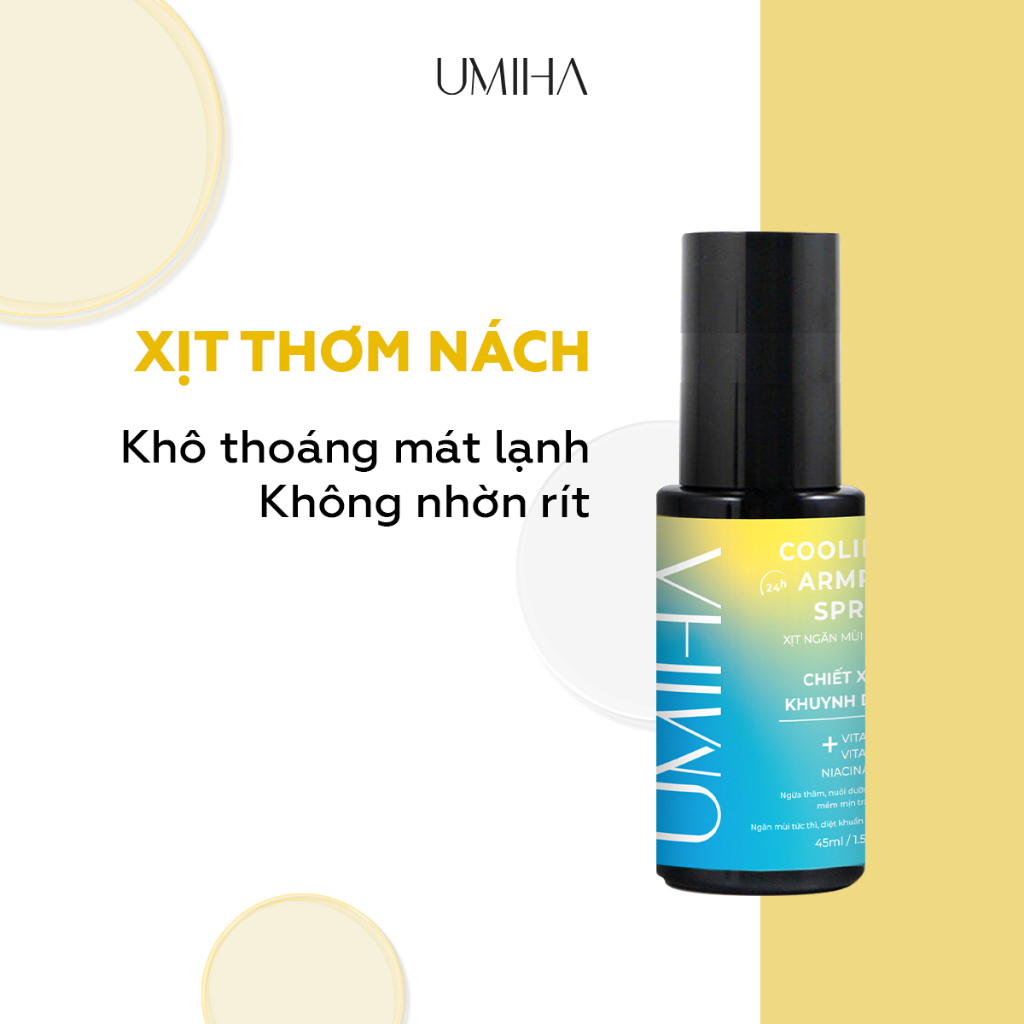 Xịt khử mùi hôi nách UMIHA chiết xuất khuynh diệp (45ml)-Ngăn tiết mồ hôi, ức chế vi khuẩn gây mùi khử mùi hôi nách 24H