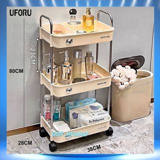 Kệ để đồ 3 tầng đa năng sun.mi, kệ đựng đồ có bánh xe đẩy đa năng