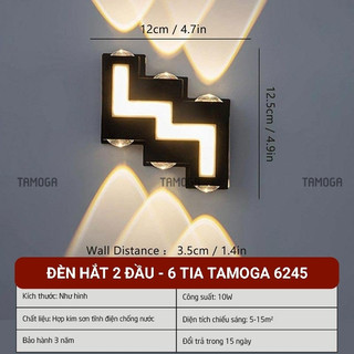 Đèn tường, đèn hắt tường trang trí, decor 6 Tia  TAMOGA 6245