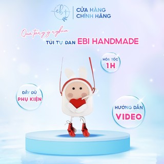 Túi Tự Làm DIY Hình Con Thỏ Tình Yêu, Set Nguyên Liệu Handmade Khâu Tay Túi Đeo Chéo Da Pu Dễ Thương - EB48