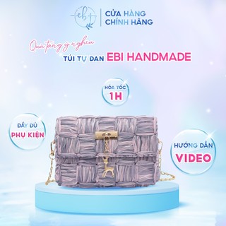 [Có Video HD] Túi Ruy Băng Handmade, Túi Tự Đan Bằng Sợi Ruy Băng Siêu Hot, Đầy Đủ Phụ Kiện Đan Túi DIY - EB49