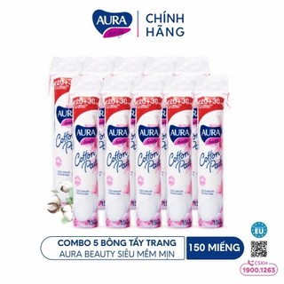  Combo 10 Bông tẩy trang Aura Beauty 120+30 miếng hàng chính hãng (10x150)