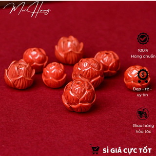 Charm nụ hoa sen chu sa - kl278