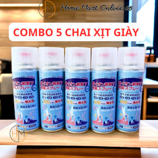 [COMBO] 5 Chai Xịt Khử Mùi Giày Nano Bạc Diệt Khuẩn Ngăn Ngừa Hôi Chân Lưu Hương 24h