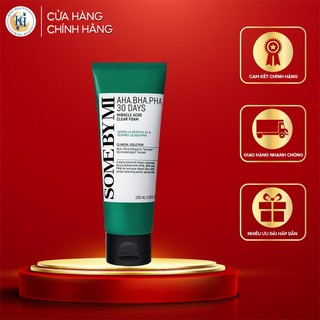 Sữa Rửa Mặt Dưỡng ẨM,Giảm Mụn Some By Mi AHA-BHA-PHA 30 Days Miracle Acne Clear Foam 100ml