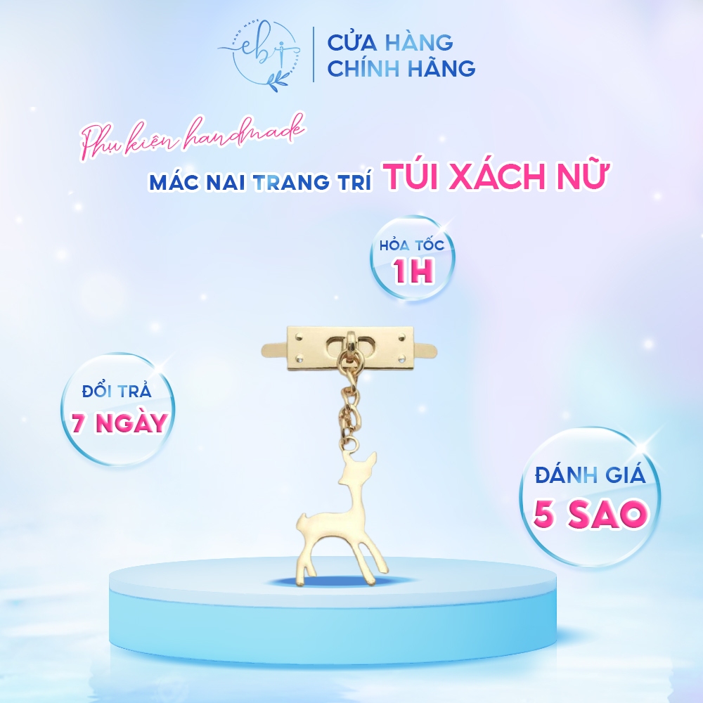 Mác Túi Hình Con Nai Xinh Xắn, Phụ Kiện Charm Dùng Để Gắn Trang Trí Túi Handmade DIY - EB64