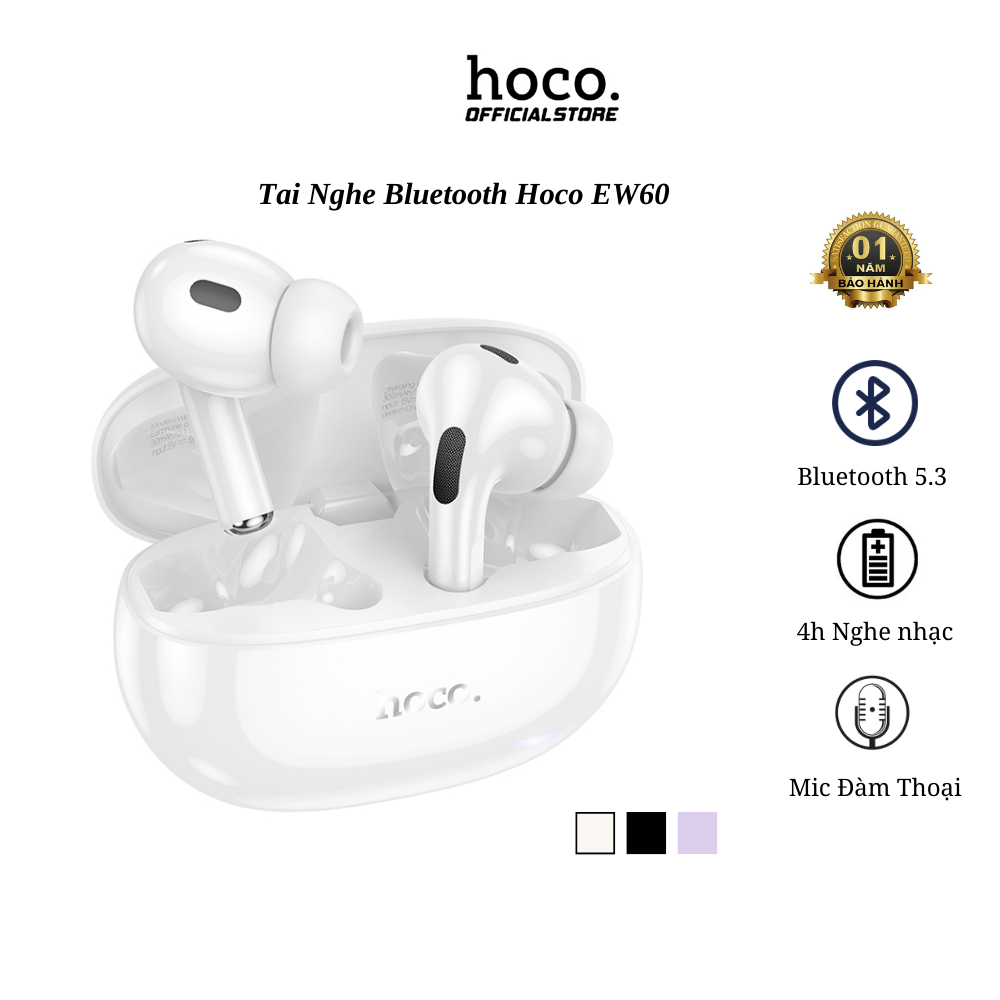  Tai nghe bluetooth Hoco EW60 Tai nghe nhét tai có mic đàm thoại  nghe nhạc 5H - Chính hãng 