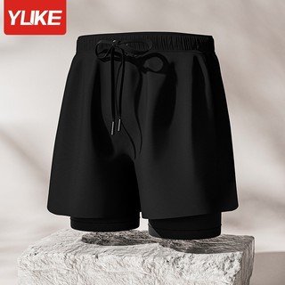  Quần Đùi Short Thể Thao Ngắn 2 Lớp Tập Gym Nam Túi Zip Phù Hợp Chạy Bộ Bơi 