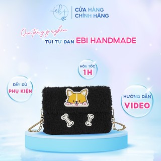 Túi Tự Đan Len Mác Gấu Chó, Set Phụ Kiện Túi Handmade Mác Corgi Siêu Dễ Thương Làm Quà Tặng Bạn Gái - EB72