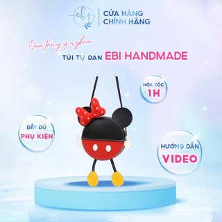 [Có Video Hướng Dẫn] Túi Handmade Tự Đan, Set Nguyên Liệu DIY Làm Túi Handmade Chuột Mickey Da Pu Dễ Thương - EB76