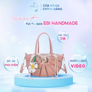 [Có Video Hướng Dẫn] Túi Xách Handmade Lát Bông Hoa Xinh, Set Nguyên Liệu Túi Tự Đan DIY Nữ Hot Nhất Năm - EB78