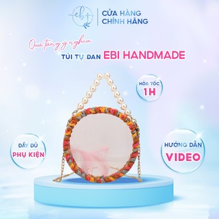 [Có Video Hướng Dẫn] Set Nguyên Liệu DIY Làm Túi Đeo Vai Handmade Trong Suốt Quai Ngọc Dáng Tròn - EB79