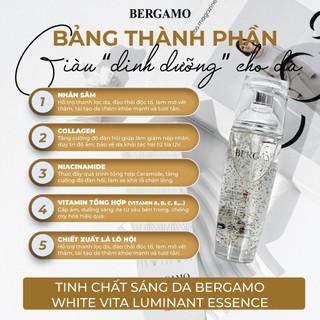 Tinh chất dưỡng da Bergamo Briliant - White Vita Luminant Essence Serum dưỡng sáng cấp ẩm da 110ml