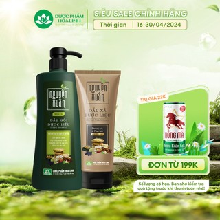 Bộ Dầu gội 450ml và Dầu xả 150ml Nguyên Xuân xanh dưỡng tóc - Dành cho tóc khô xơ, hư tổn