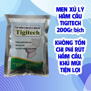 Tigitech 200gr/bịch. men vi sinh xử lý bể phốt, xử lý hầm cầu tránh hút hầm, xử lý mùi hôi.