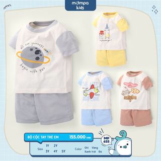Bộ cộc tay cho bé Mompa từ 1 đến 5 tuổi vải Cotton Korea co giãn mềm mại thoáng khí MP 655 [DQ]