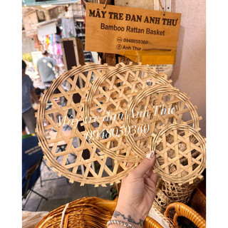 Vỉ nén muối dưa cà, vỉ phên tre tròn các cỡ shop mây tre đan Anh Thư