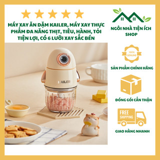 Máy Xay Ăn Dặm Kailer Mini Cho Bé, Công Suất 200W, Có 6 Lưỡi Xay Sắc Bén Xay Thực Phẩm Đa Năng