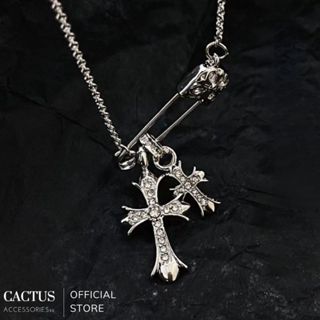  Dây chuyền chrome heart dạng xích 2 mặt thánh  vòng cổ chrome heart thép titan 