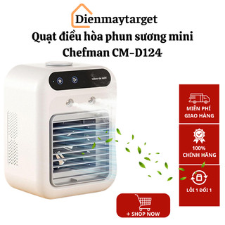 Quạt điều hòa phun sương mini Chefman CM-D124 dung tích 500ml 2 tốc độ gió 3 chế độ phun sương