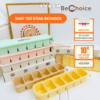 Khay Trữ Đông Silicone Bechoice 6 Ngăn 40ml Có Nắp Cho Bé Ăn Dặm
