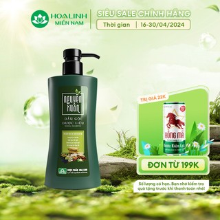 Dầu Gội Dược Liệu Nguyên Xuân Xanh 350ml - Dưỡng Tóc (Khuyến mại thêm 35ml giá không đổi)