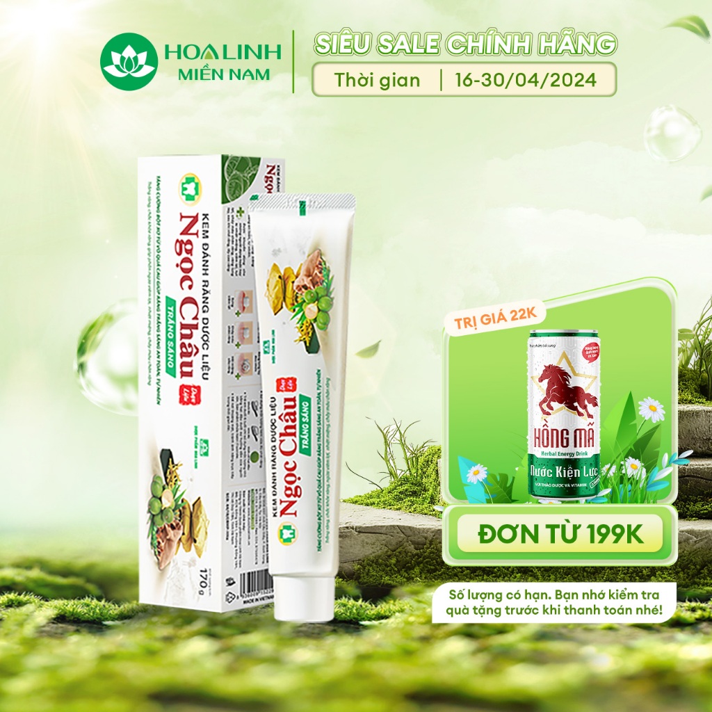 Kem Đánh Răng Dược Liệu Ngọc Châu Trắng Sáng 170g