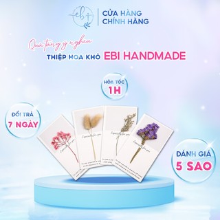 Thiệp hoa khô cao cấp phong cách vintage hàn quốc, thiệp chúc mừng sinh nhật, valentine 14/2, 8/3, 20/10, 20/11 - eb104