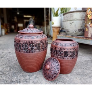 [TRỐNG ĐỒNG] HŨ ĐỰNG GẠO 10-15kg Khắc Hoa Văn Âu Lạc Thủ Công - Gốm Bát Tràng