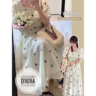 (Bigsize) Đầm maxi nhúng ngực in hình phong cách tiểu thư  (60-90kg)