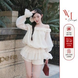 Áo trễ vai bèo tầng hot trend mua hè - a0868