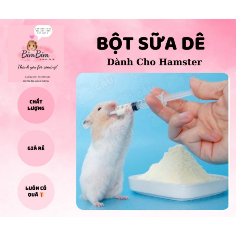 Bộ 4 món pha BỘT SỮA DÊ cho Hamster, thỏ, bọ, nhím sóc giúp tăng cân, mượt lông, vỗ béo, giàu canxi