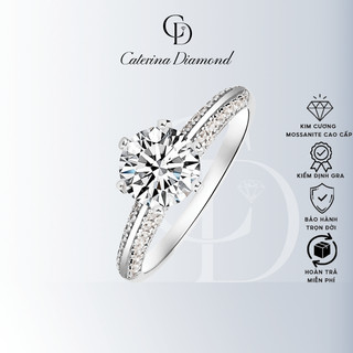 Nhẫn kim cương Moissanite 6 Ly Caterina Diamond FOREVER Classic Jane Eyre Proposal Diamond Ring DR003
