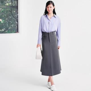 Chân váy A xòe dáng midi xẻ trước 41cm thanh lịch, dễ di chuyển - Chất vải Boil Nhật dày dặn, mềm mịn và co dãn tốt
