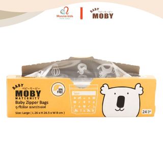 Túi zip đa năng cho mẹ MOBY 26x26,5x8 cm, túi zip trong suốt an toàn tiện lợi - Monnie Kids