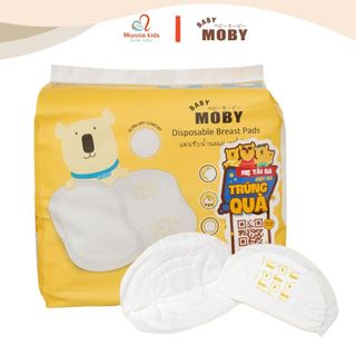 Lót thấm sữa cho mẹ MOBY BABY 60 miếng, miếng hút thấm sữa an toàn mềm mại - Monnie Kids