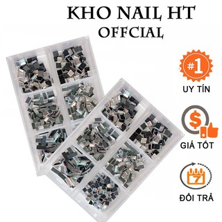 Đá khối chân dẹt mix vuông chữ nhật 6 ô trang trí móng