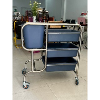 XE DỌN BÀN NHÀ HÀNG BẰNG INOX KHUNG CONG