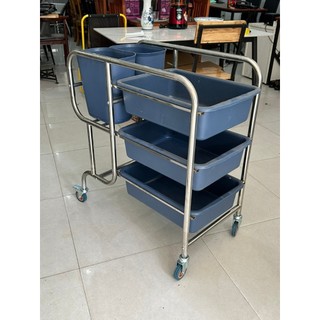 XE DỌN BÀN NHÀ HÀNG BẰNG INOX KHUNG CONG