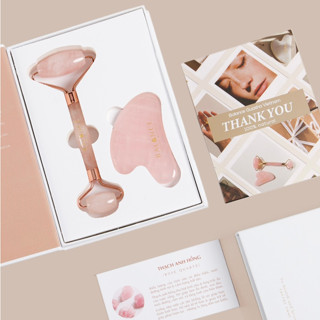 /TẶNG OIL/ Bộ Thanh Lăn Massage Mặt Nâng Cơ Và Guasha Cao Cấp -Trẻ Hóa Đạt Kiểm Định PNJ