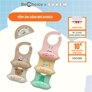 Yếm Ăn Dặm Bechoice Có Máng Cho Bé Ăn Dặm Chất Liệu Cao Cấp Dày Dặn